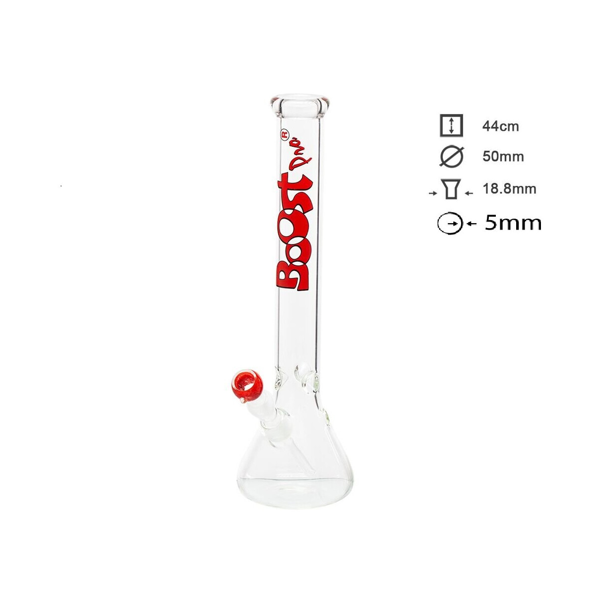 Glas Bong Boost Pro 44cm Rød
