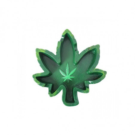 Polyresin Askebæger Cannabis Grøn