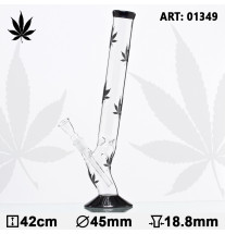Glas Bong Cannabis 42cm Bolt