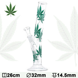 Glas Bong Cannabis 26cm