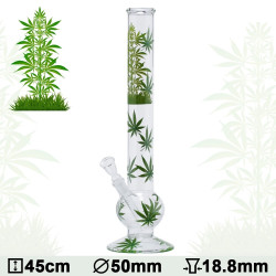 Glas Bong Cannabis 45cm Kugle