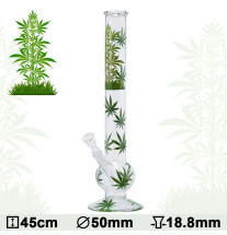 Glas Bong Cannabis 45cm Kugle