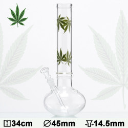 Glas Bong Cannabis 34cm