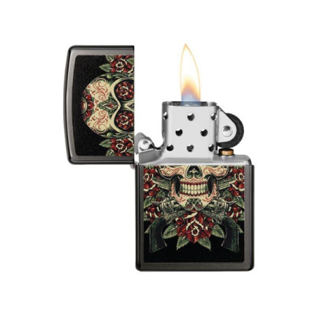 Zippo Lighter Skull and Roses