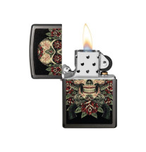 Zippo Lighter Skull and Roses