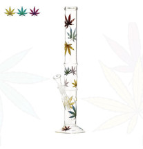 Glas Bong Cannabis Color Leaf 40cm