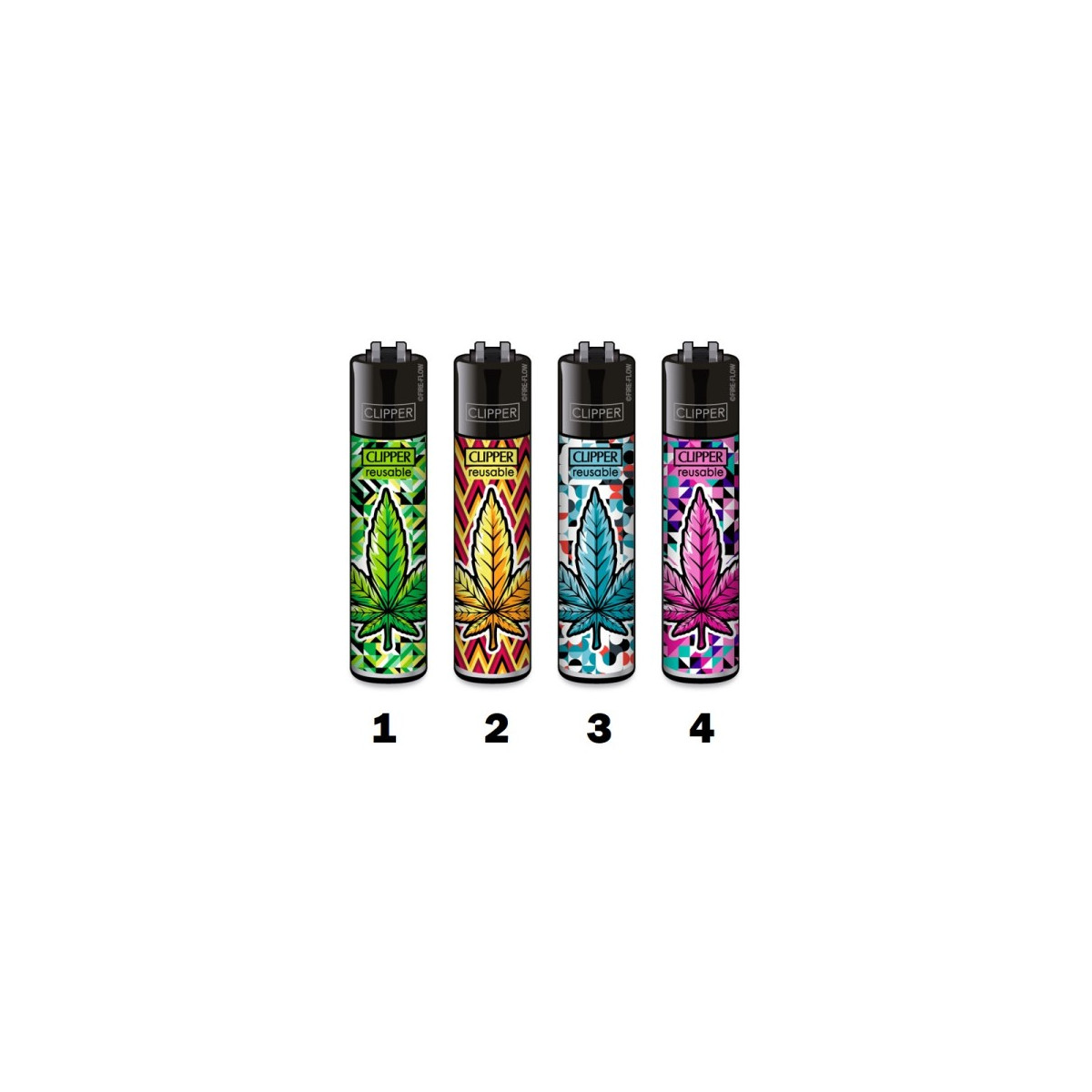 Clipper Classic Lighter Neon Leaves