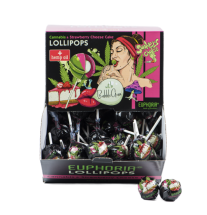 Cannabis Strawberry Cheese Cake Lollipop Med Tyggegummi