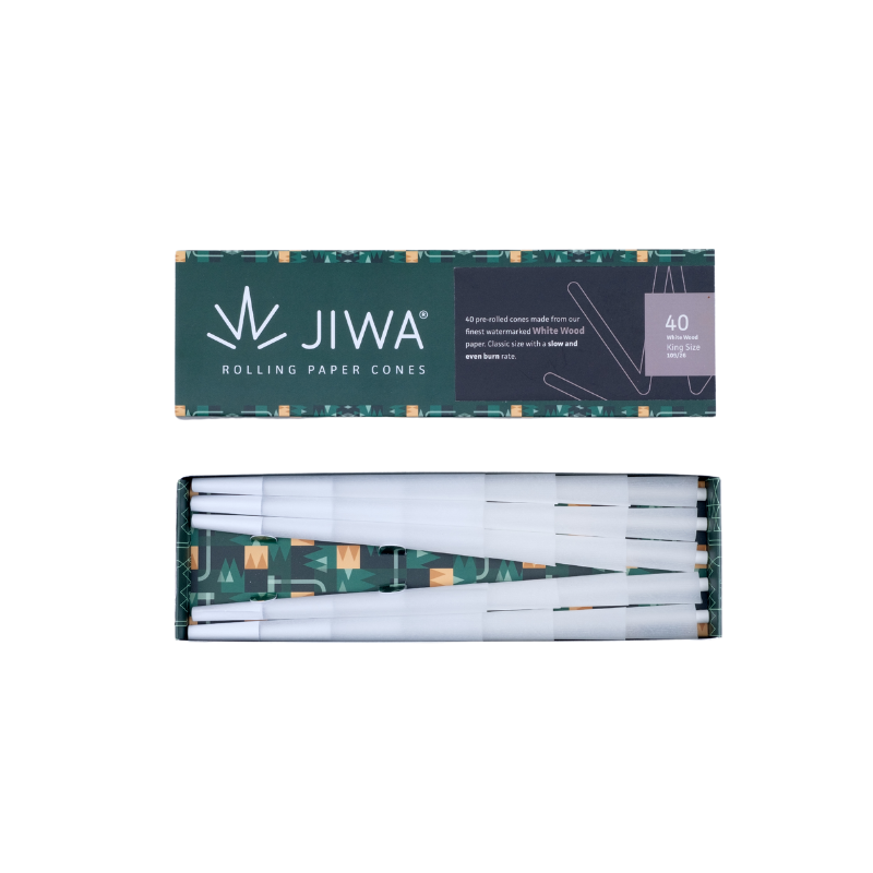 Jiwa Kingsize Cones Hvid 40 Stk