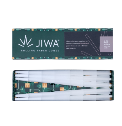 Jiwa Kingsize Cones Hvid 40 Stk