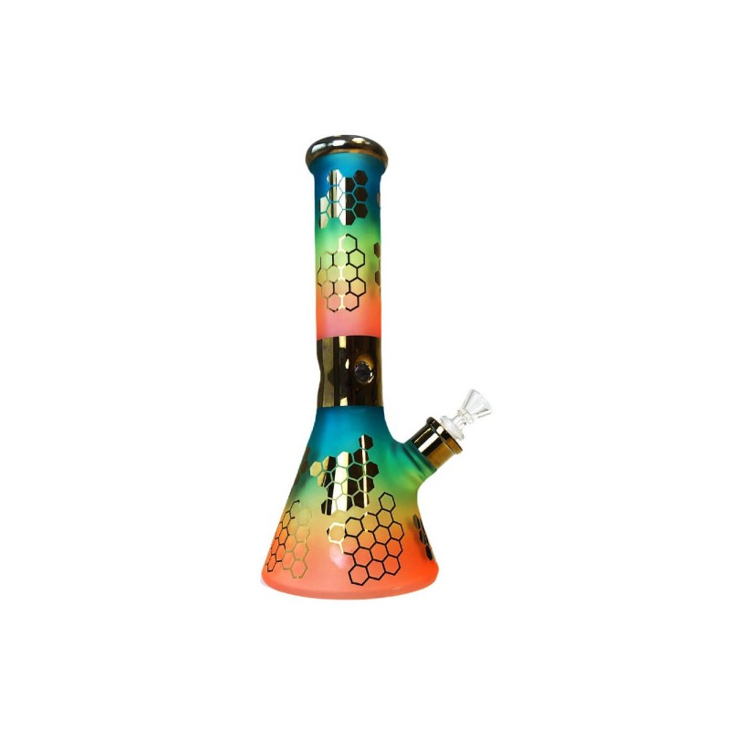 Glas Bong Rainbow Bee 32cm
