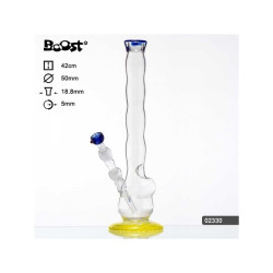 Glas Bong Boost 42cm Blå/Gul