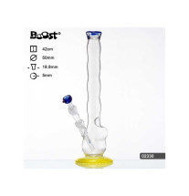 Glas Bong Boost 42cm Blå/Gul