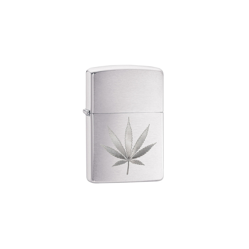 Zippo Lighter Cannabis Blad Chrom