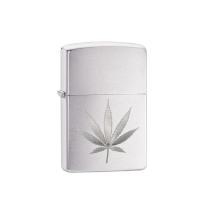 Zippo Lighter Cannabis Blad Chrom