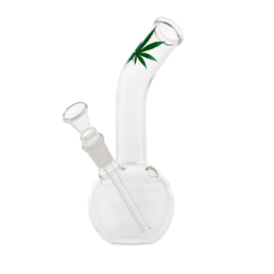 Glas Bong Cannabis Leaf 16cm