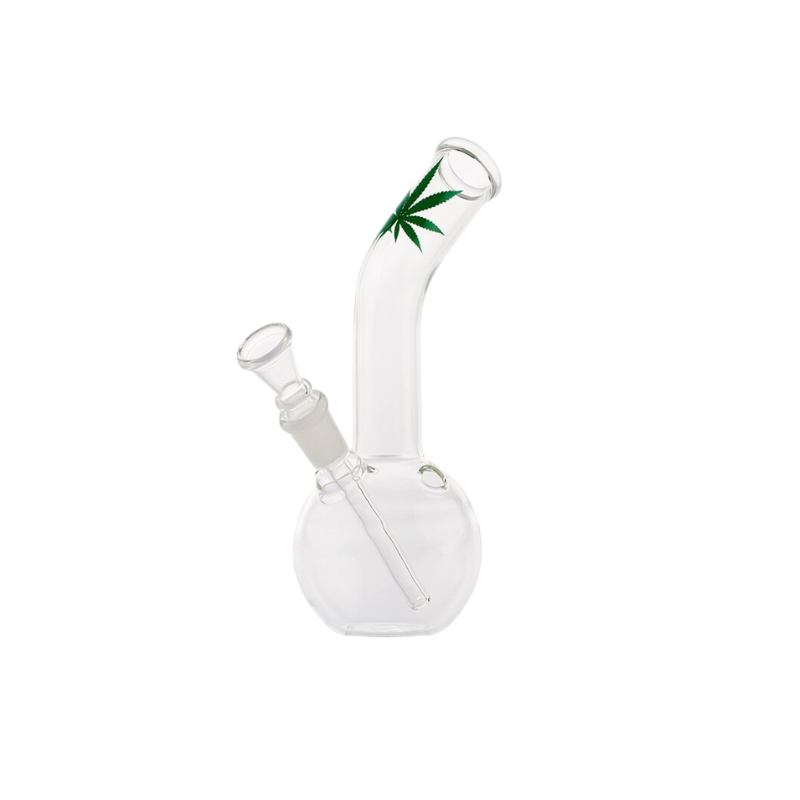 Glas Bong Cannabis Leaf 16cm