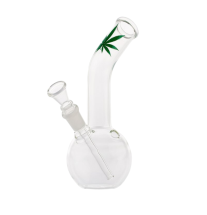 Glas Bong Cannabis Leaf 16cm