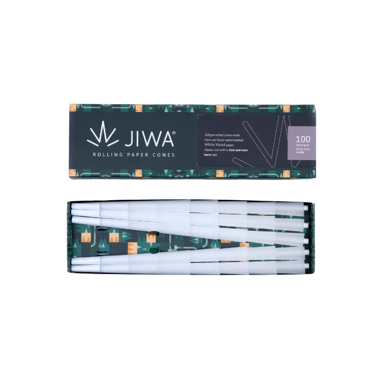 Jiwa Kingsize Cones Hvid 100 Stk