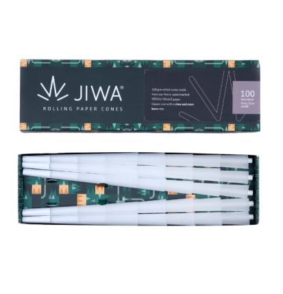 Jiwa Kingsize Cones Hvid 100 Stk