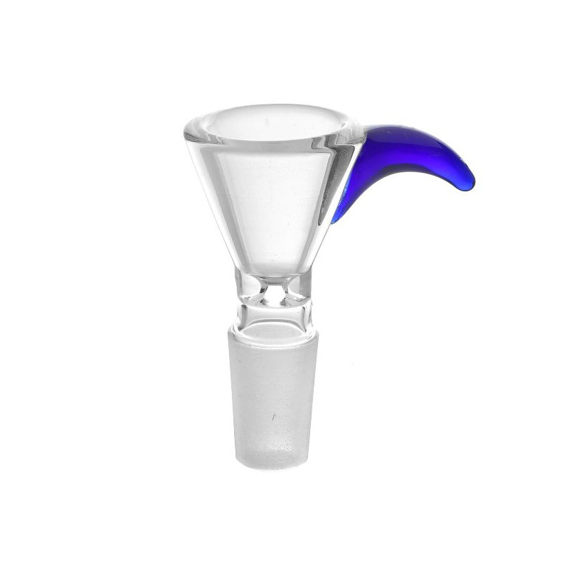 Glas Hoved til Bong Standard 14,5mm (Buet Blå Håndtag) Glas Hoved til Bong Standard 14,5mm (Buet Blå Håndtag)
