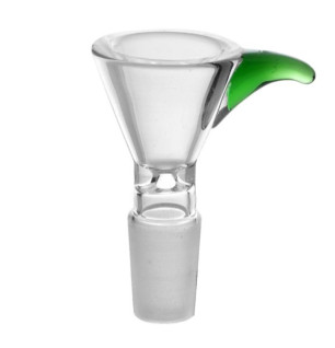Glas Hoved til Bong  14,5mm Standard (Grøn Buet Håndtag)