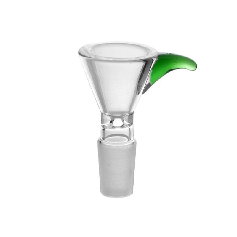 Glas Hoved til Bong 14,5mm Standard (Grøn Buet Håndtag) Glas Hoved til Bong 14,5mm Standard (Grøn Buet Håndtag)
