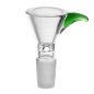 Glas Hoved til Bong 14,5mm Standard (Grøn Buet Håndtag) Glas Hoved til Bong 14,5mm Standard (Grøn Buet Håndtag)