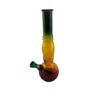 Rasta Glasbong 18cm Med Metalrør og Hoved