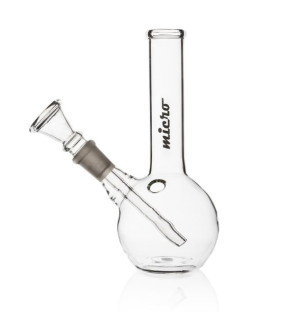 Micro Glasbong 16cm 14.5mm Kobling & Chillum Slamrør (Klar Glas)