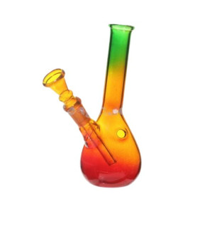 Rasta Glasbong 14cm  Med 12.5mm Chillum and Rasta Farver