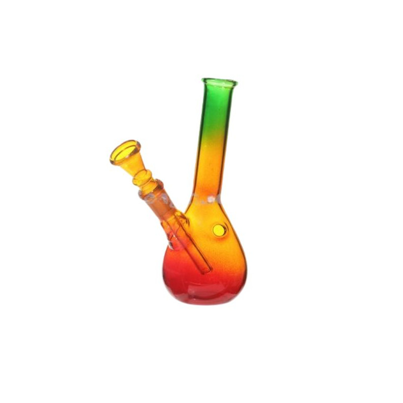 Rasta Glasbong 14cm Med 12.5mm Chillum & Rasta Farver Rasta Glasbong 14cm Med 12.5mm Chillum & Rasta Farver