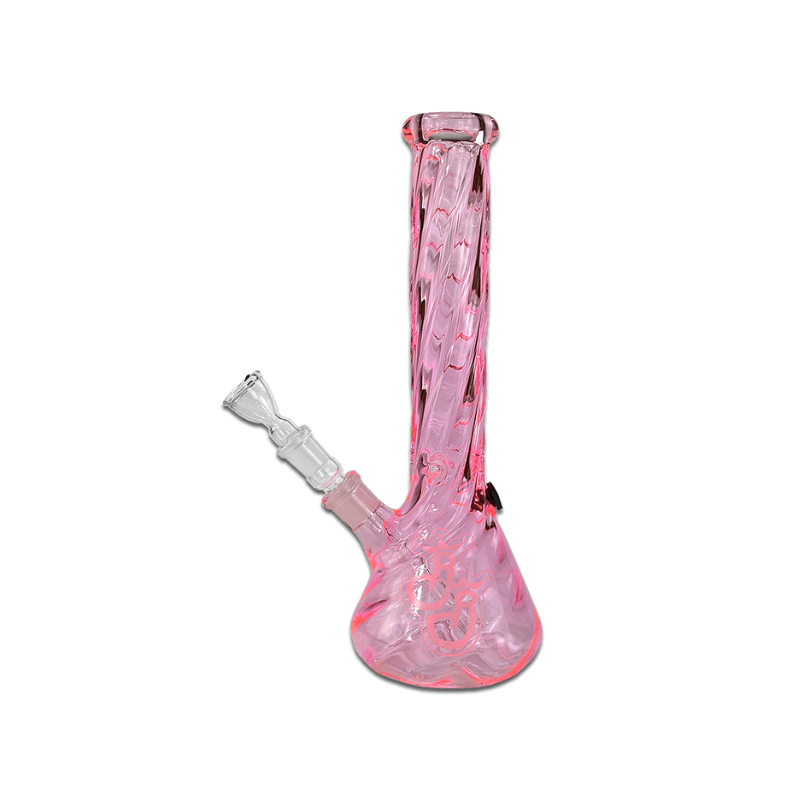 Glas Bong Twistet Pink 35cm