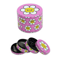 Grinder 4 delt – Pink Blomst 50 mm