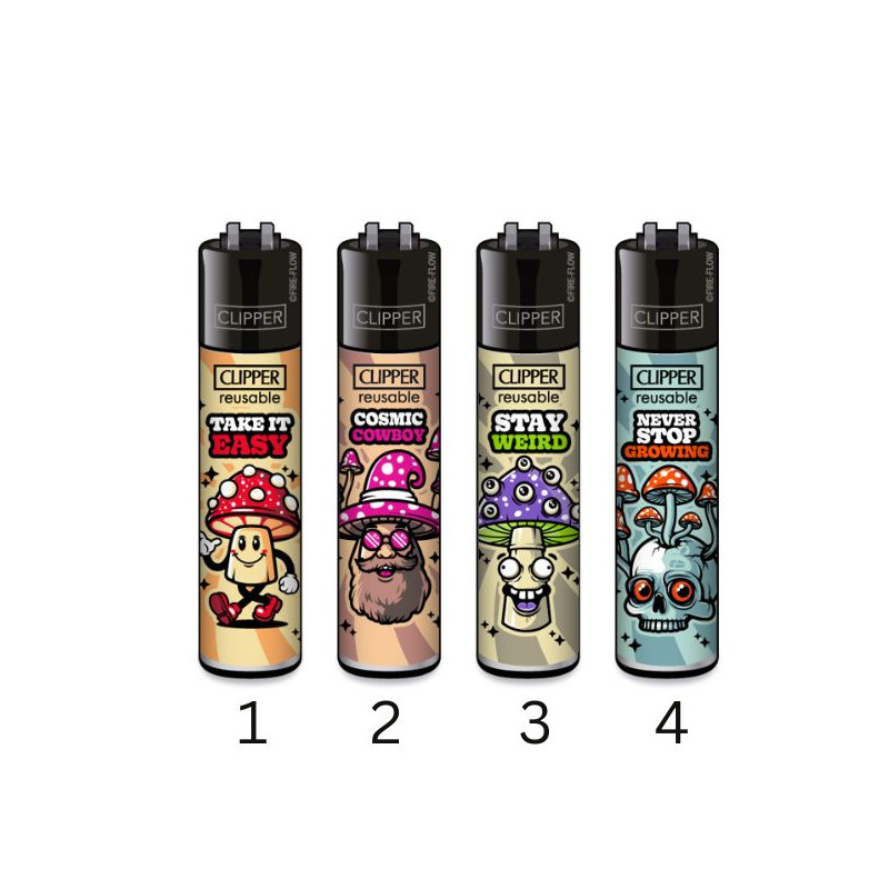 Clipper Classic Lighter Happy Mushrooms