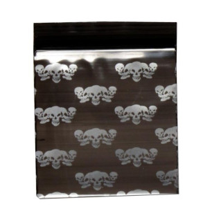 Lynlåspose 35x35x0.05 mm Skull 100 Stk