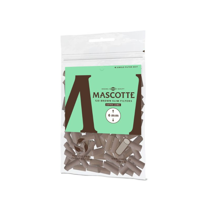 Mascotte Brown Slim Filters – 6 mm × 18 mm – 120 stk Mascotte Brown Slim Filters – 6 mm × 18 mm – 120 stk