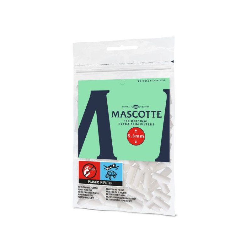 Mascotte Original Extra Slim Filters – 5,3 × 15 mm – 150 stk Mascotte Original Extra Slim Filters – 5,3 × 15 mm – 150 stk