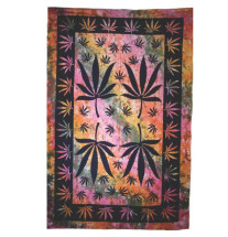 Cannabis Sengetæppe 215 × 240 cm – Farverigt Leaf Design