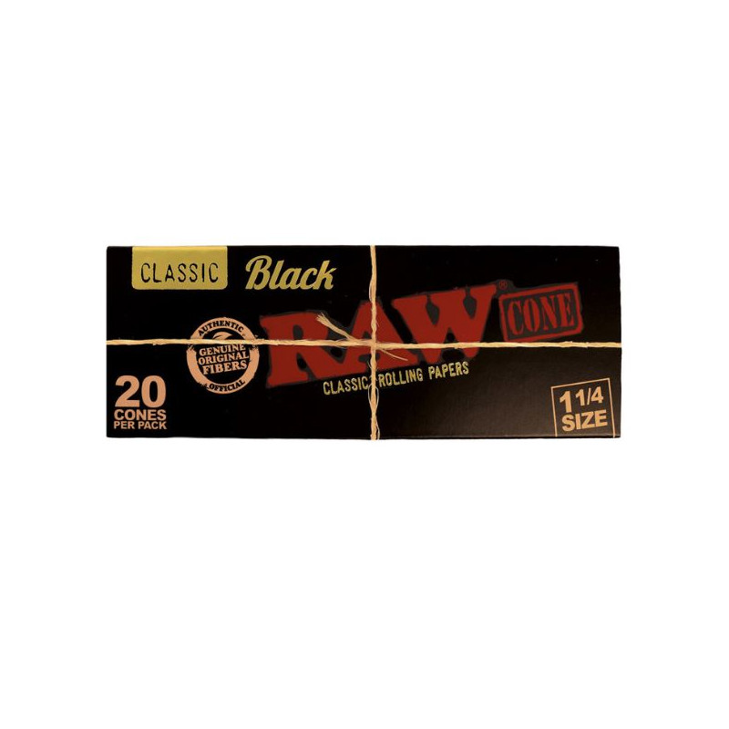 RAW Black Classic 1¼ Cones – 20 stk.
