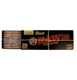 RAW Black Classic 1¼ Cones – 20 stk.