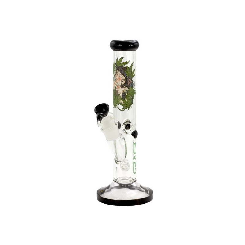 Grace Leaf Goddess Straight Glas Bong 36 cm Grace Leaf Goddess Straight Glas Bong 36 cm