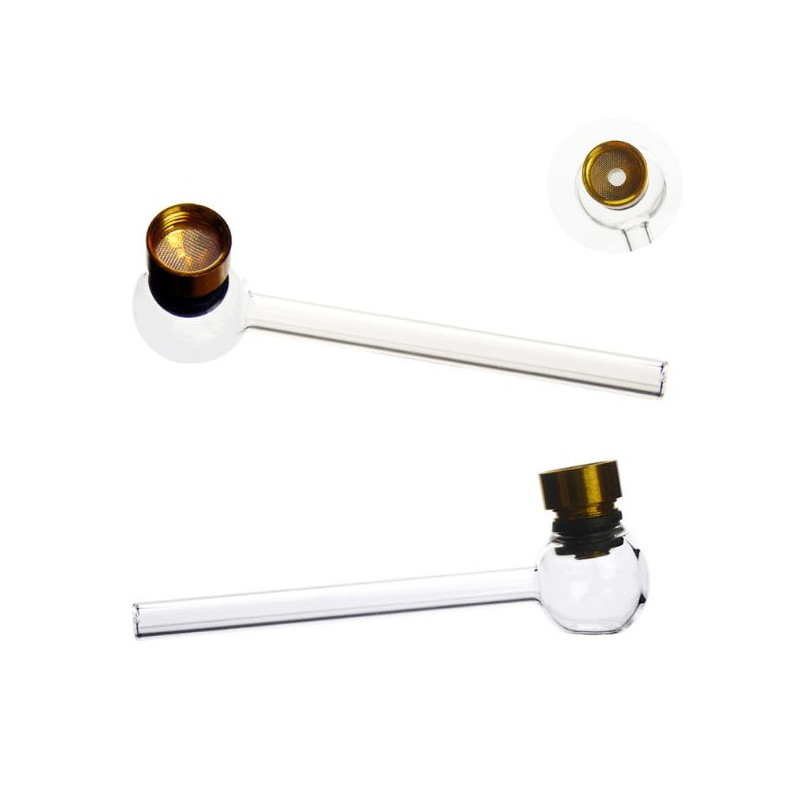 Joe Kugle Glaspibe med Metalhoved – 12 cm Joe Kugle Glaspibe med Metalhoved – 12 cm
