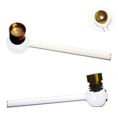 Joe Kugle Glaspibe med Metalhoved – 12 cm