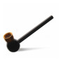 Black Kugle Glaspibe med Metalhoved – 12 cm Black Kugle Glaspibe med Metalhoved – 12 cm