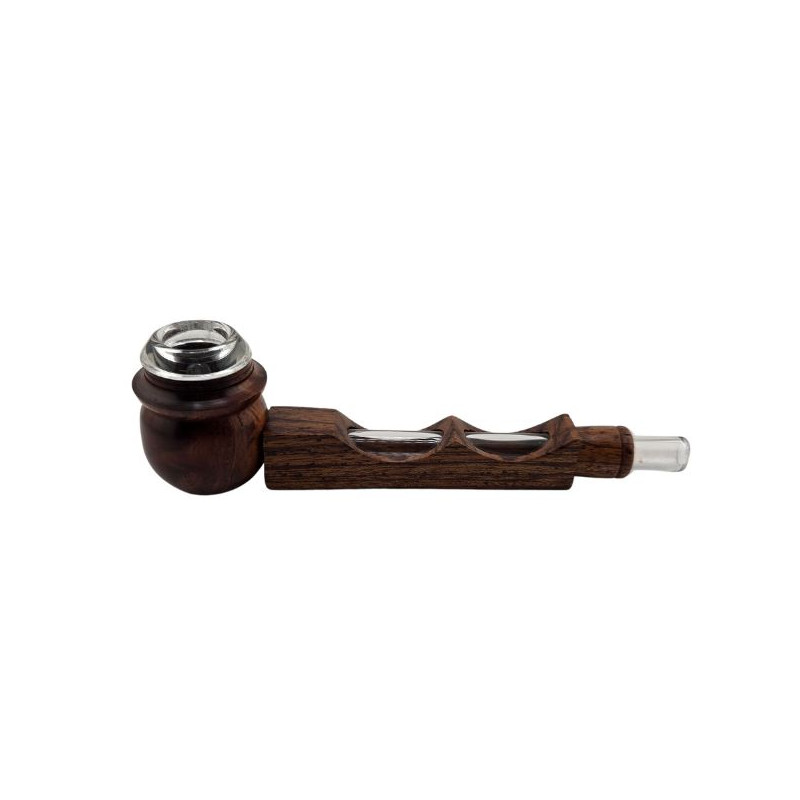 Kombineret Glas- og Træpibe – 14 cm