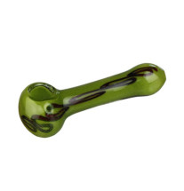 Grøn Glaspibe med Sliphul – 12 cm
